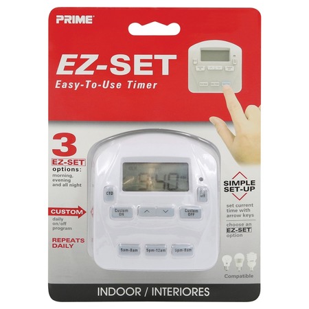 Prime EZ-SET 1-Outlet 24-Hour Digital Indoor Timer TNIDP12